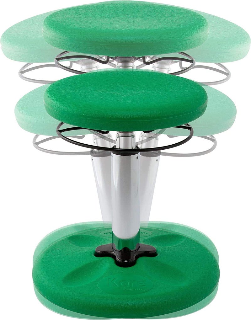 KORE DESIGN LLC KORE DESIGN Adjustable Wobble Stool Chair, Girls + Boys Kid Desk Stools, Ergonomic Small Office Chairs, Flexible Seating for Active Kids, ADD/ADHD, Classroom, Home, Age 6-11, Standard (14-19in), Green - Image 3